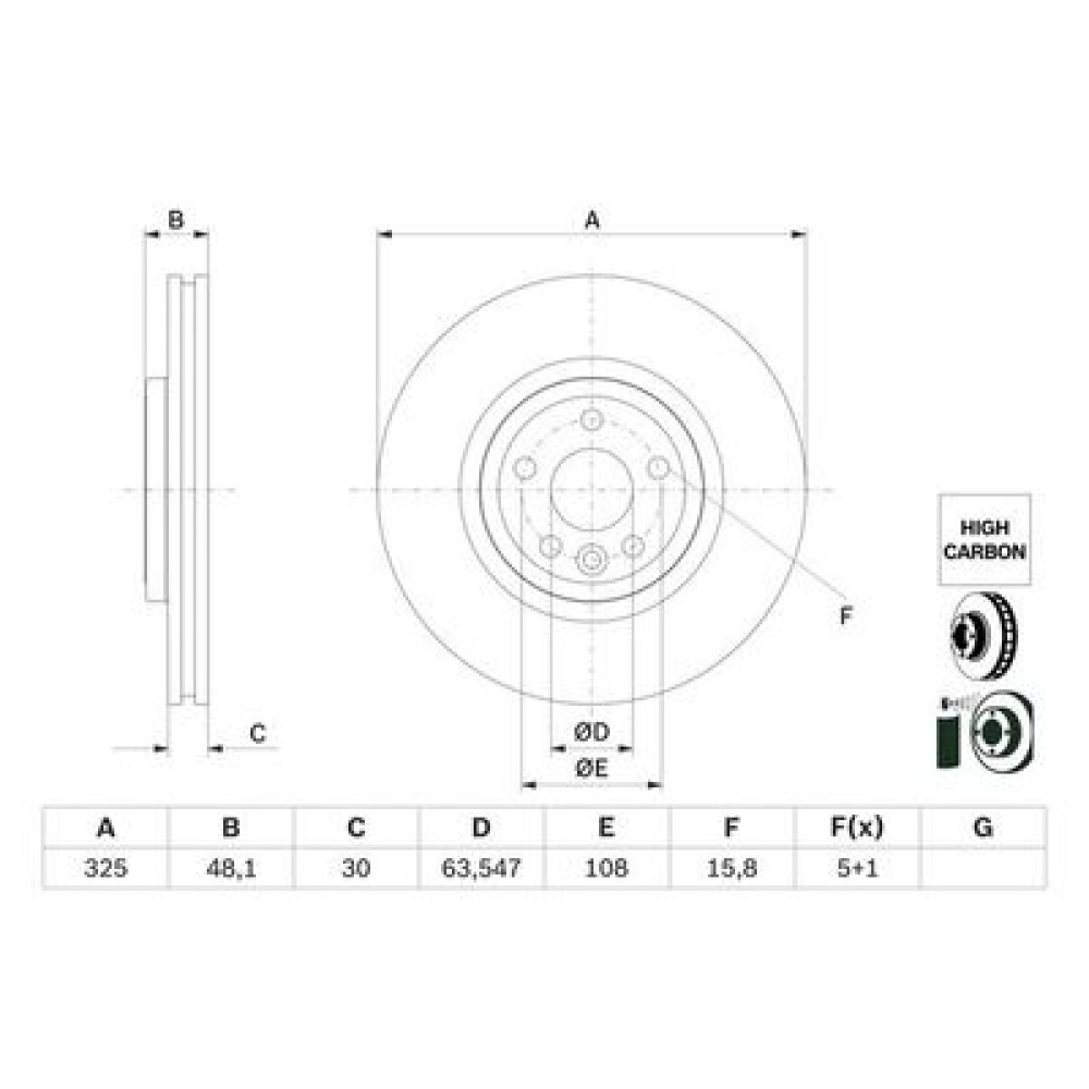 Гальмівний диск BOSCH 0986479g32