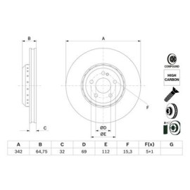 Диск тормозной передний BOSCH 0986479g35