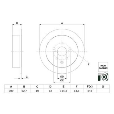 Диск тормозной задний BOSCH 0986479g61