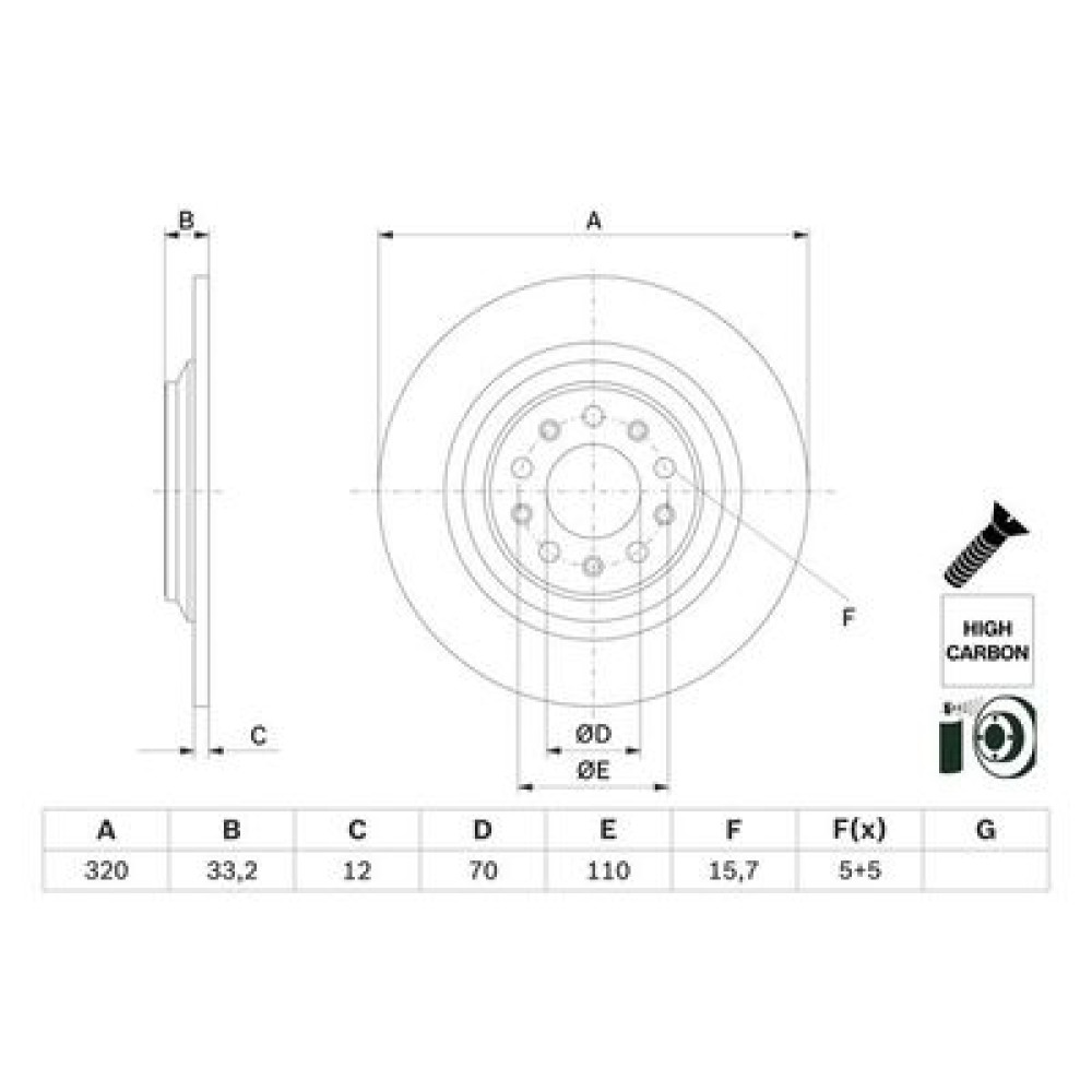 Диск тормозной задний BOSCH 0986479g74