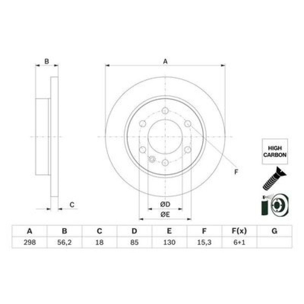 Гальмівний диск BOSCH 0986479h07