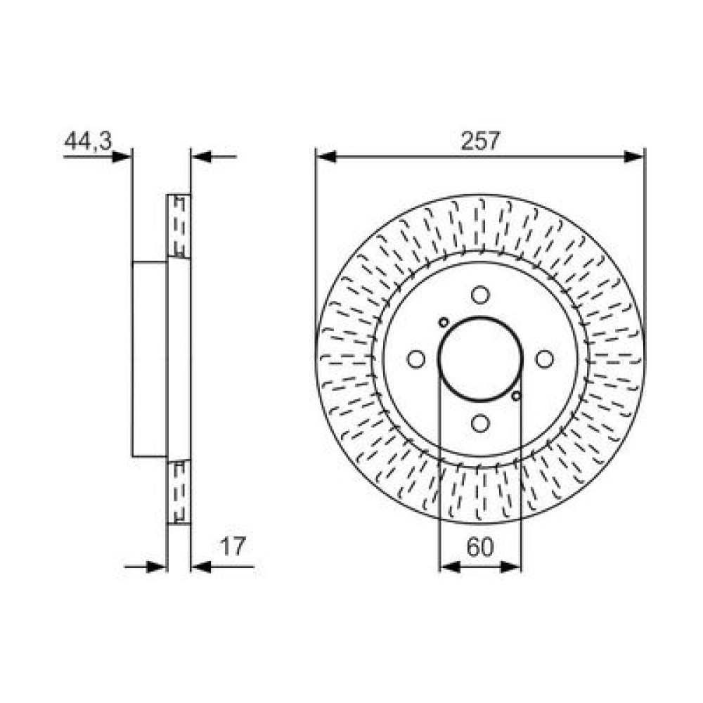 Диск гальмiвний переднiй BOSCH 0986479u93