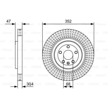 Диск гальмівний передній BOSCH 0986479w53