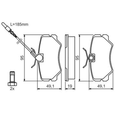 Комплект тормозных колодок BOSCH 0986492090