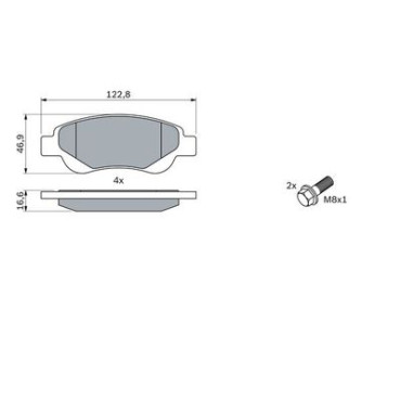Комплект тормозных колодок BOSCH 0986494065