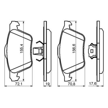 Комплект тормозных колодок BOSCH 0986494158