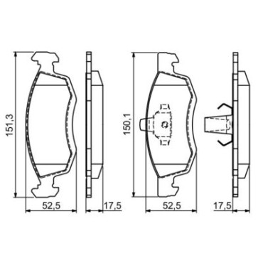 Комплект гальмівних колодок - дискові BOSCH 0986494197