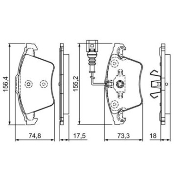 Комплект тормозных колодок BOSCH 0986494203
