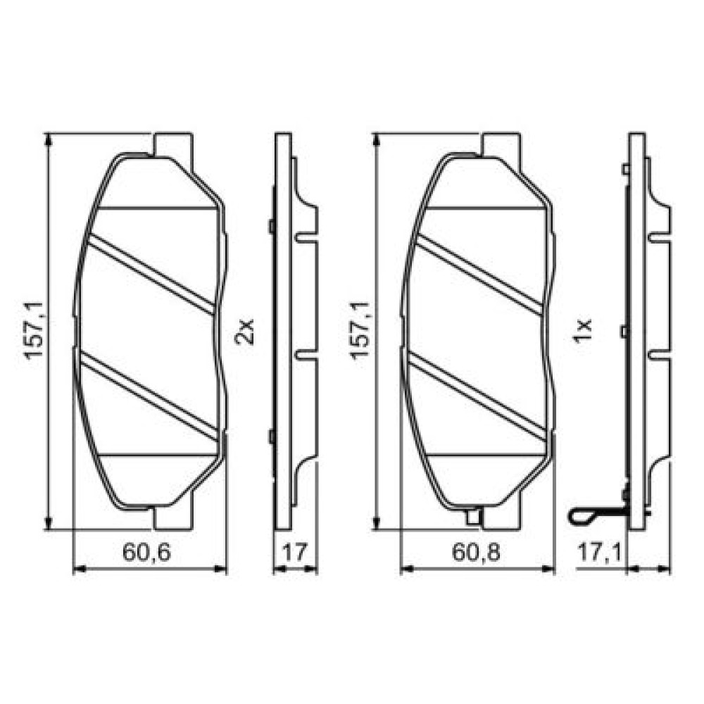 Комплект тормозных колодок BOSCH 0986494227
