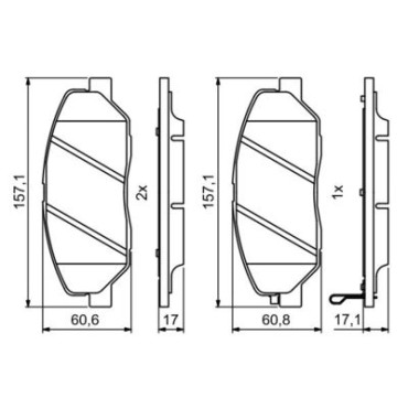 Комплект гальмівних колодок - дискові BOSCH 0986494227