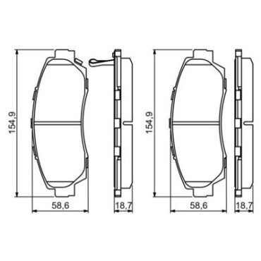 Комплект тормозных колодок BOSCH 0986494308