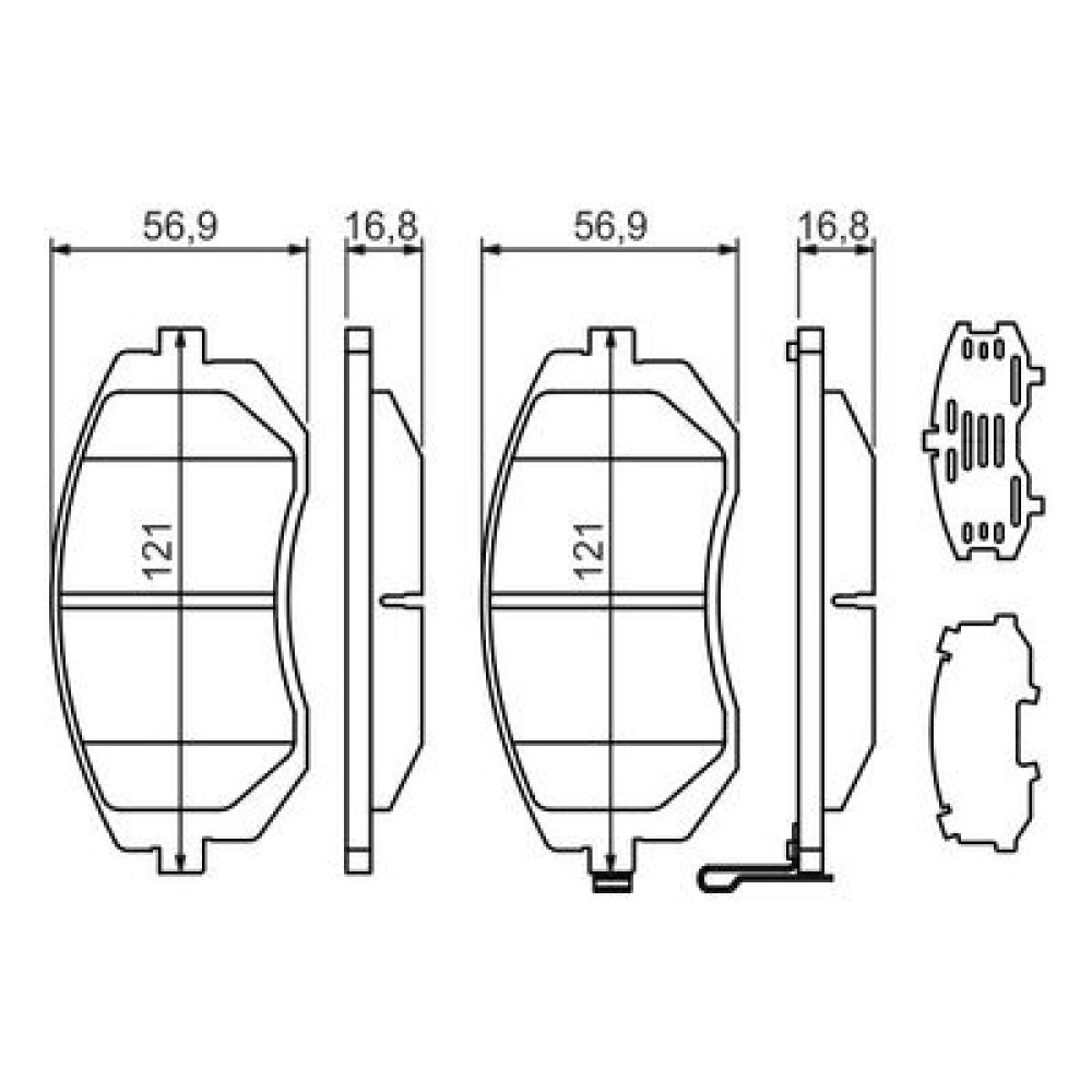 Комплект гальмівних колодок - дискові BOSCH 0986494315