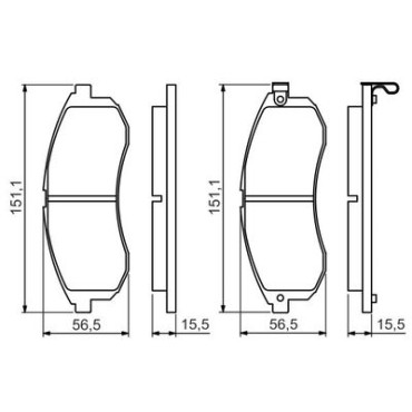 Комплект гальмівних колодок з 4 шт. дисків BOSCH 0986494362