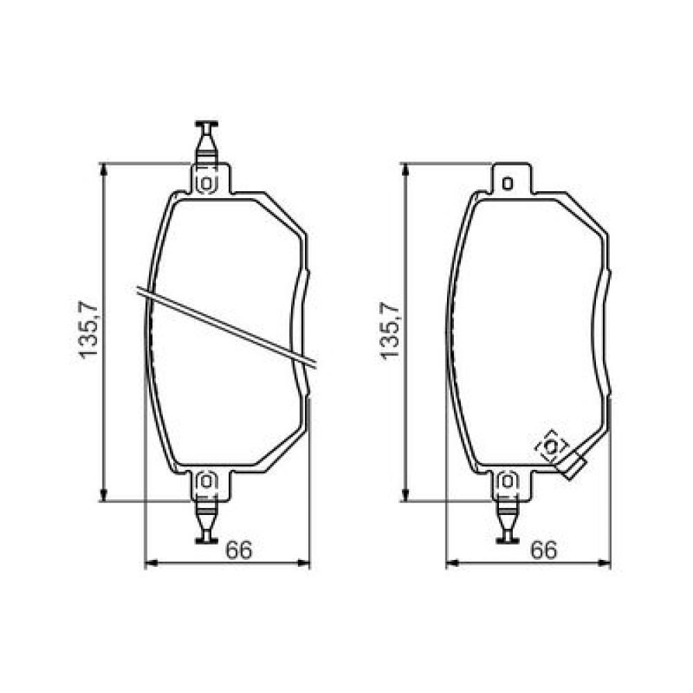 Комплект тормозных колодок из 4 шт. дисков BOSCH 0986494366