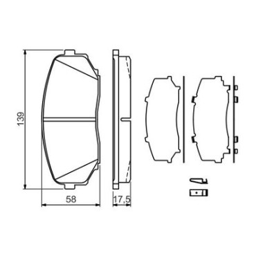 Комплект гальмівних колодок - дискові BOSCH 0986494375