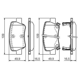 Комплект тормозных колодок BOSCH 0986494403