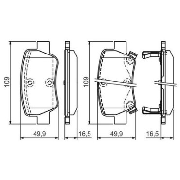 Комплект тормозных колодок BOSCH 0986494403