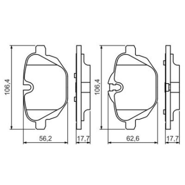 Комплект гальмівних колодок з 4 шт. дисків BOSCH 0986494432