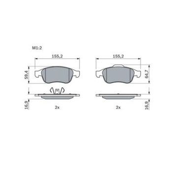 Комплект тормозных колодок BOSCH 0986494441