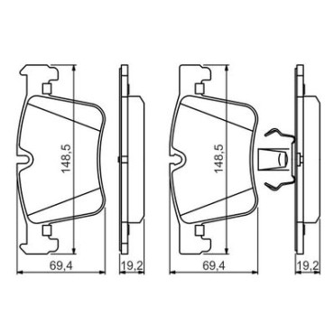 Комплект тормозных колодок из 4 шт. дисков BOSCH 0986494487