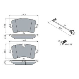 Комплект гальмівних колодок - дискові BOSCH 0986494488