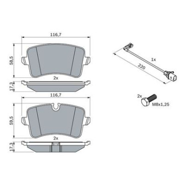 Комплект гальмівних колодок - дискові BOSCH 0986494488