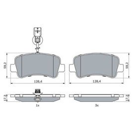 Комплект гальмівних колодок - дискові BOSCH 0986494500