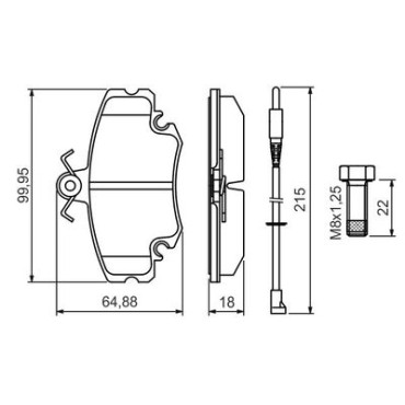 Комплект тормозных колодок из 4 шт. дисков BOSCH 0986494522