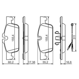 BOSCH 0986494527 Комплект гальмівних колодок з 4 шт. дисків BOSCH 0986494527