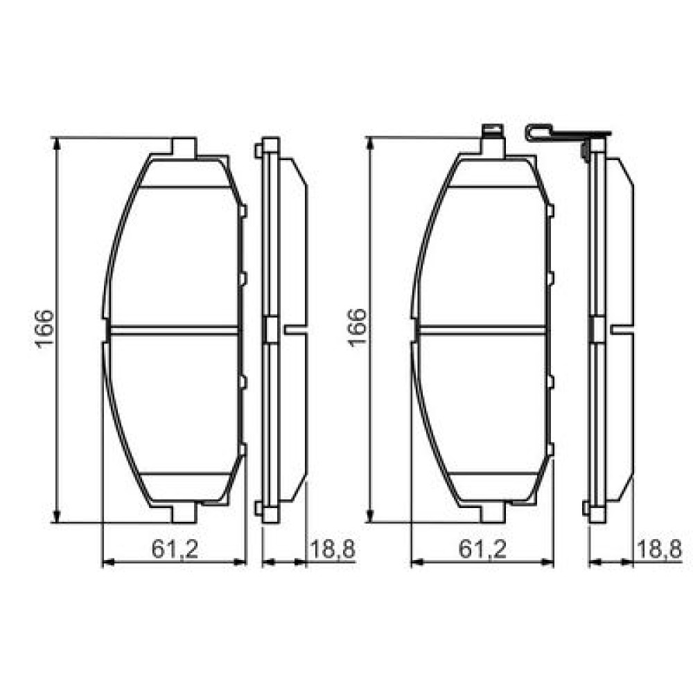 Комплект тормозных колодок из 4 шт. дисков BOSCH 0986494560