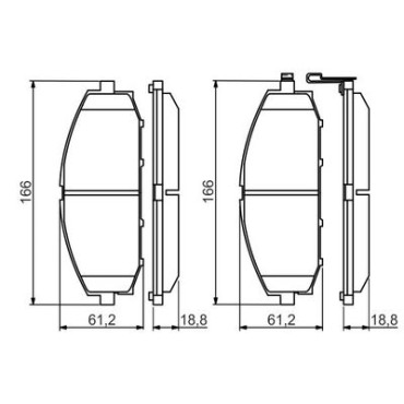 Комплект гальмівних колодок з 4 шт. дисків BOSCH 0986494560