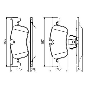 Комплект гальмівних колодок з 4 шт. дисків BOSCH 0986494561
