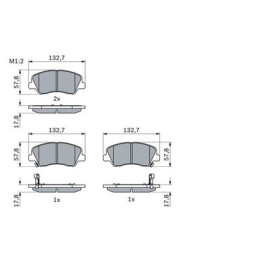 BOSCH 0986494563 Комплект тормозных колодок BOSCH 0986494563