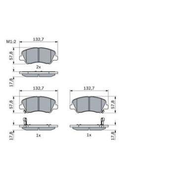 Комплект тормозных колодок BOSCH 0986494563