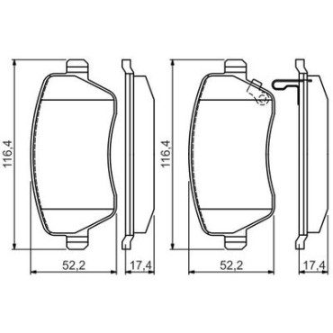 Комплект гальмівних колодок з 4 шт. дисків BOSCH 0986494573