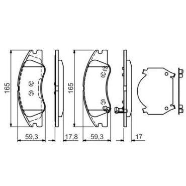 Комплект гальмівних колодок з 4 шт. дисків BOSCH 0986494577