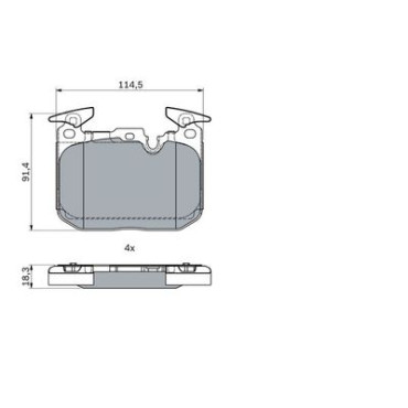 Комплект тормозных колодок из 4 шт. дисков BOSCH 0986494947