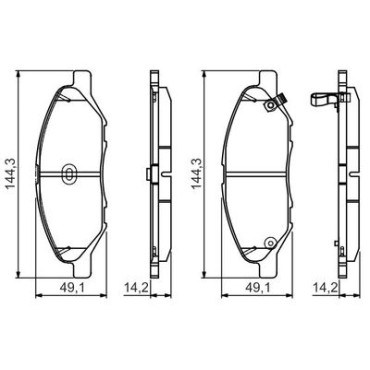 Комплект тормозных колодок из 4 шт. дисков BOSCH 0986495133