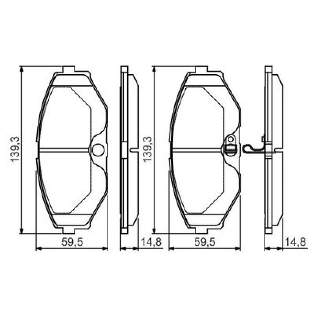 Комплект тормозных колодок из 4 шт. дисков BOSCH 0986495147