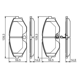Комплект тормозных колодок из 4 шт. дисков BOSCH 0986495147