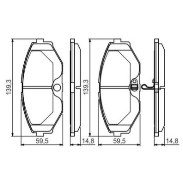 Комплект тормозных колодок из 4 шт. дисков BOSCH 0986495147