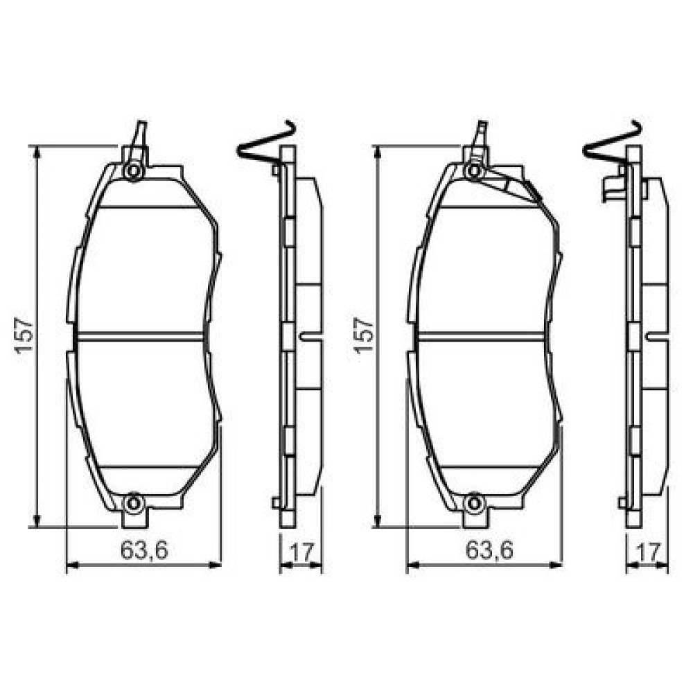 Комплект гальмівних колодок з 4 шт. дисків BOSCH 0986495156