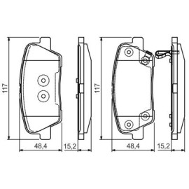 Комплект тормозных колодок из 4 шт. дисков BOSCH 0986495165