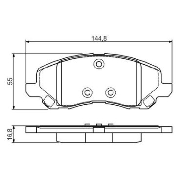 Комплект тормозных колодок из 4 шт. дисков BOSCH 0986495170