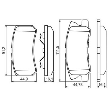 Комплект тормозных колодок из 4 шт. дисков BOSCH 0986495357
