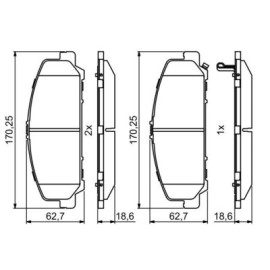 BOSCH 0986495375 Комплект тормозных колодок из 4 шт. дисков BOSCH 0986495375