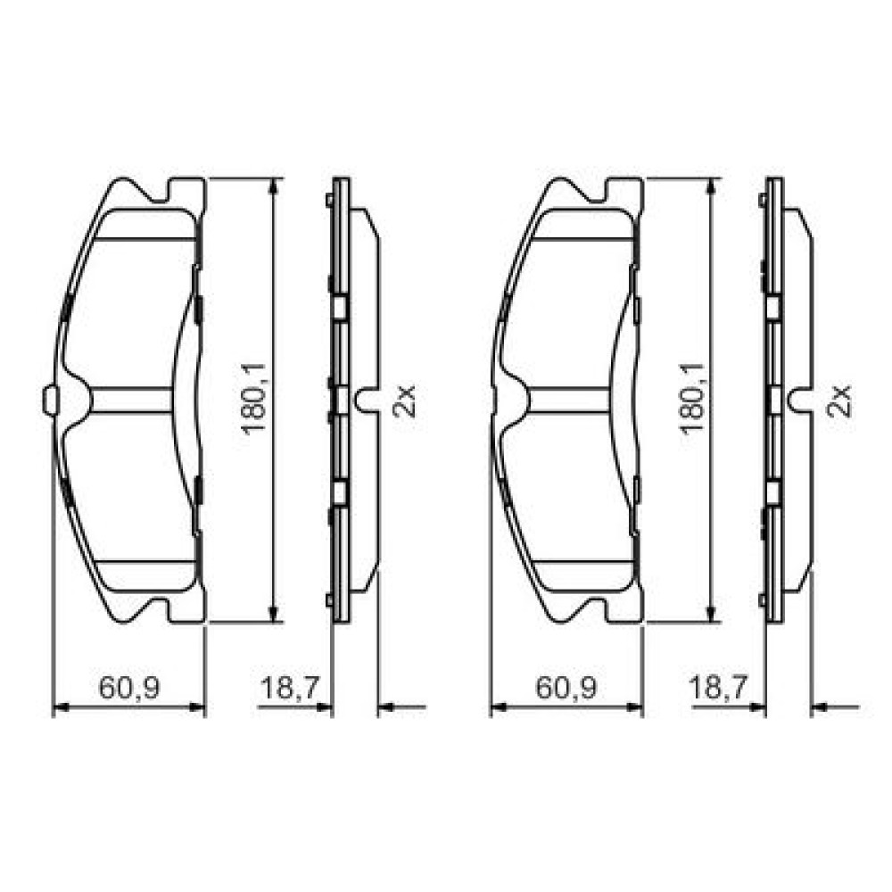 Комплект гальмівних колодок з 4 шт. дисків BOSCH 0986495399
