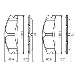 Комплект гальмівних колодок з 4 шт. дисків BOSCH 0986495399
