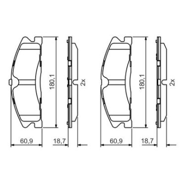 Комплект гальмівних колодок з 4 шт. дисків BOSCH 0986495399