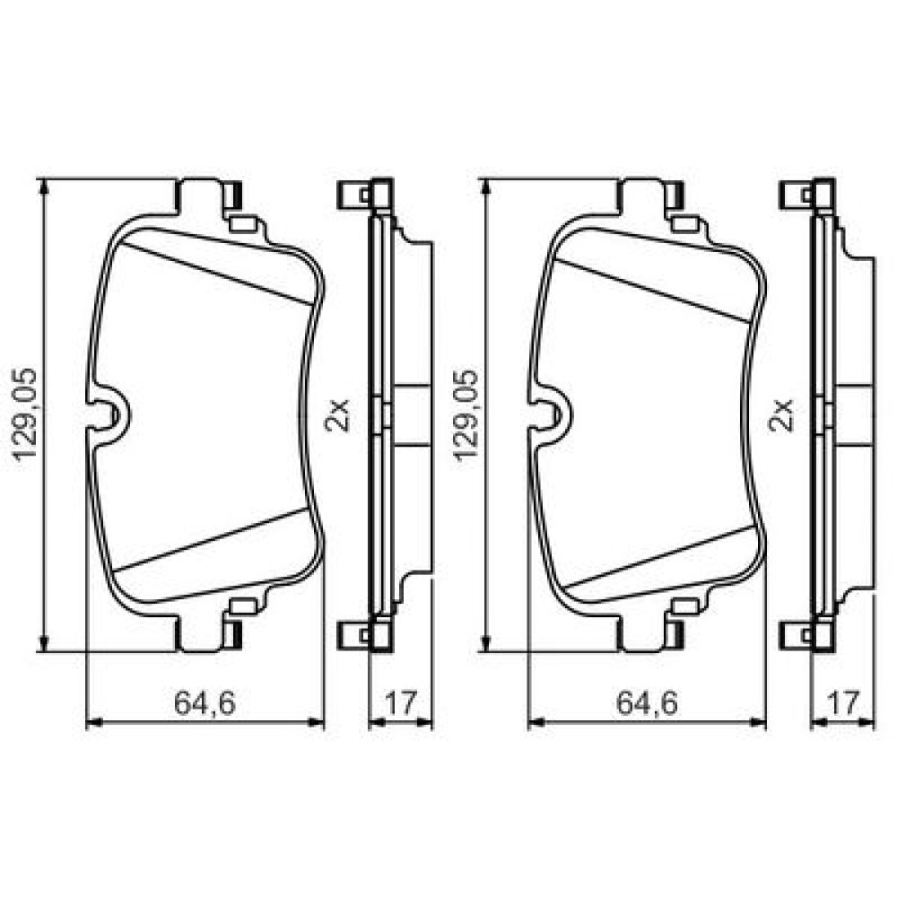 Комплект тормозных колодок из 4 шт. дисков BOSCH 0986495426